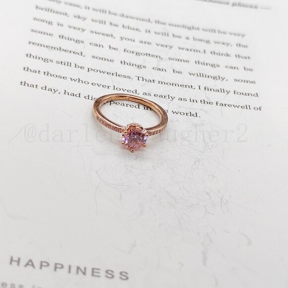 Pandora Pink Sparkling Crown Solitaire Ring - Picture 4 of 4
